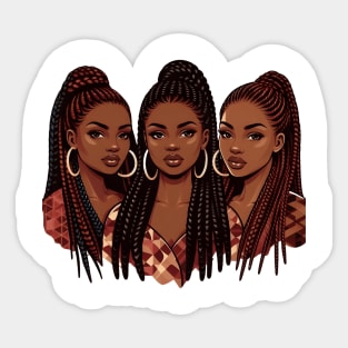 Afrocentric Braided Sistas Sticker